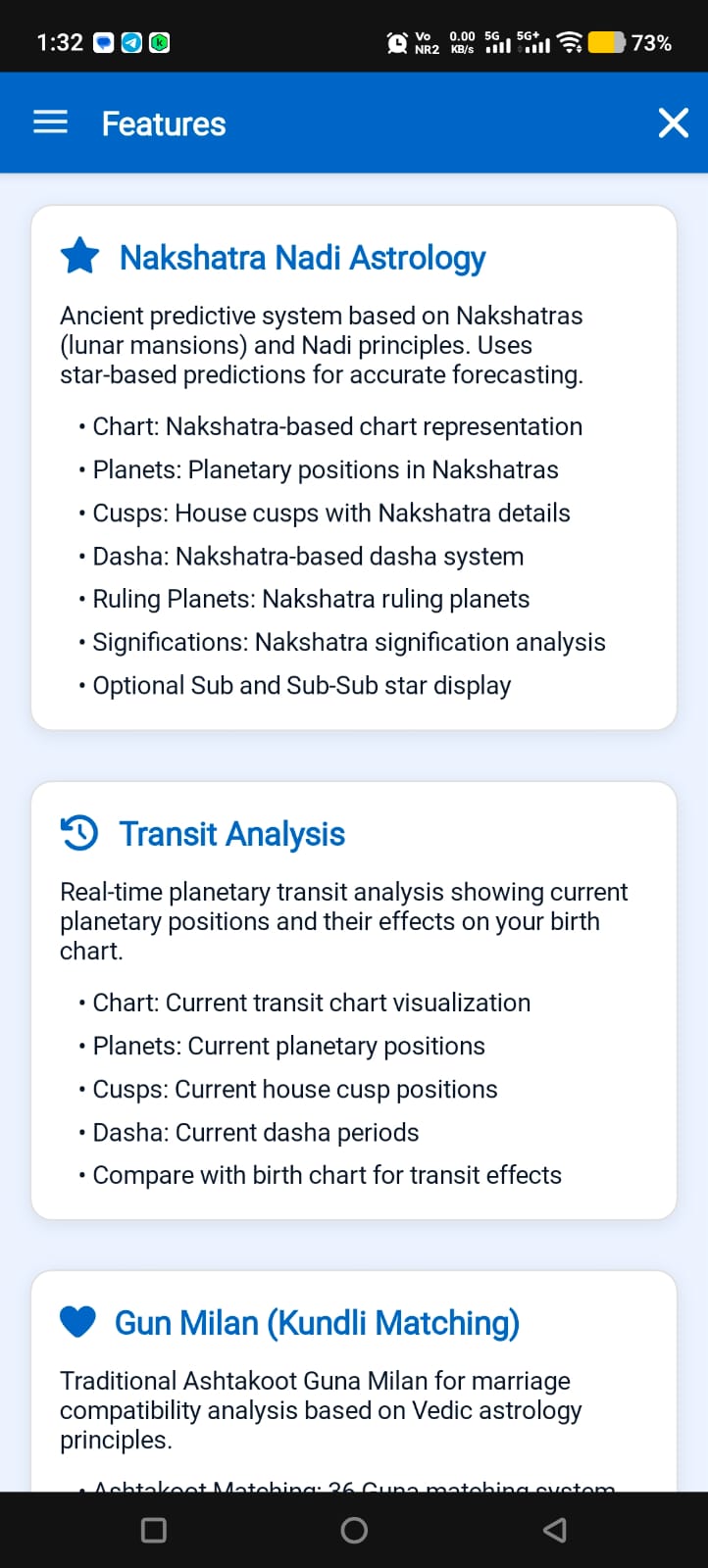 Nakshatra Nadi Features