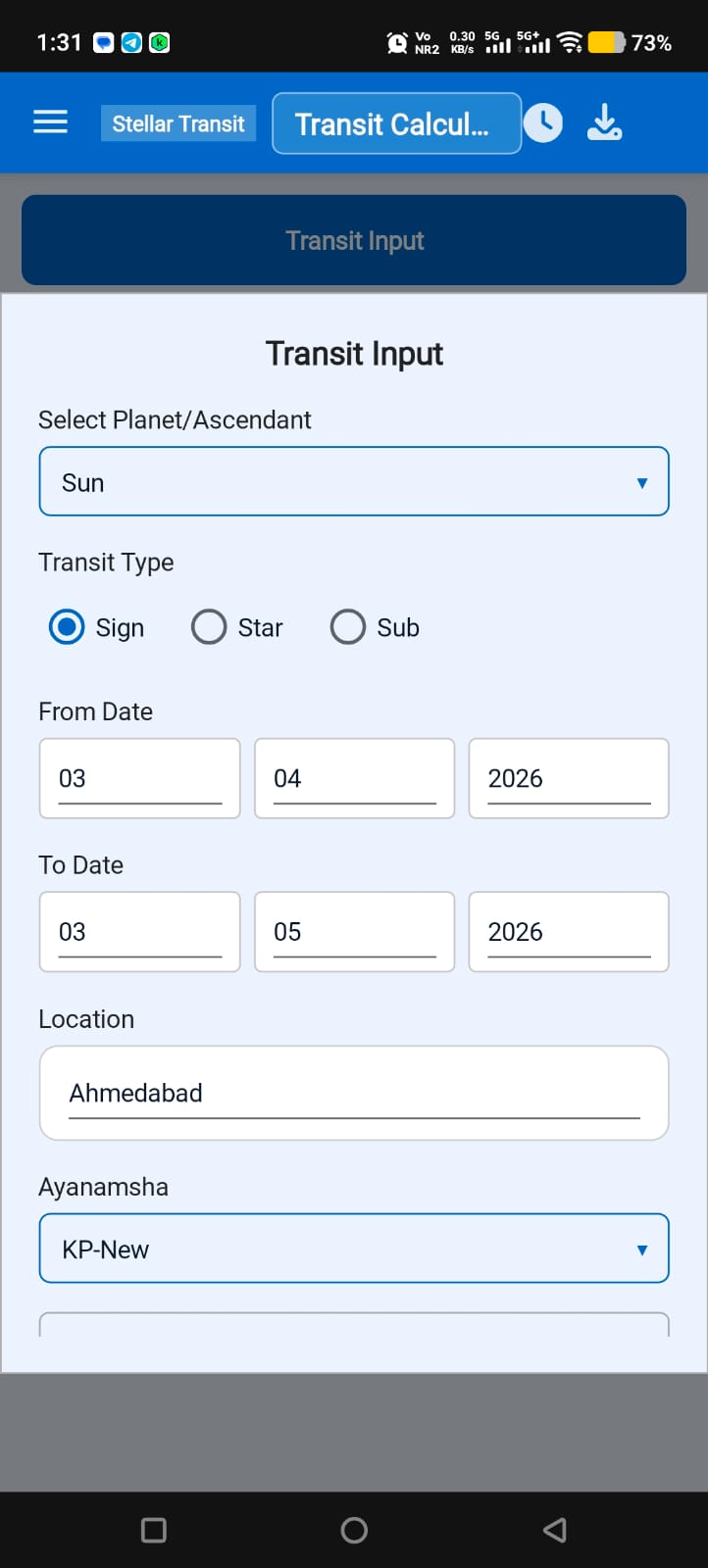 Transit Calculator